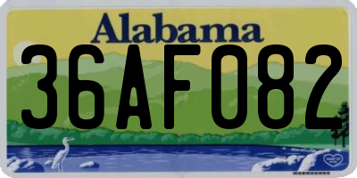 AL license plate 36AF082