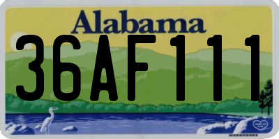 AL license plate 36AF111