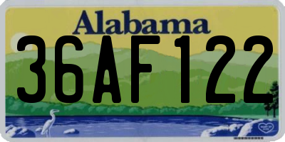 AL license plate 36AF122