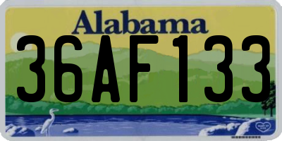 AL license plate 36AF133