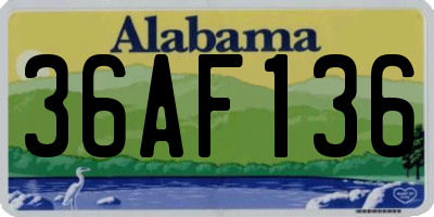 AL license plate 36AF136