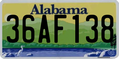 AL license plate 36AF138