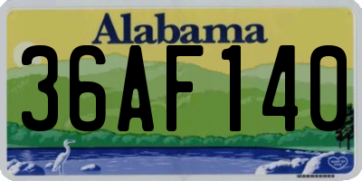 AL license plate 36AF140