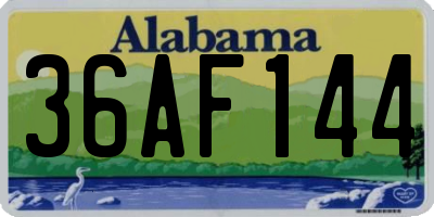 AL license plate 36AF144