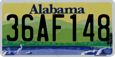 AL license plate 36AF148