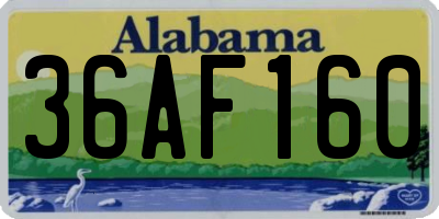 AL license plate 36AF160