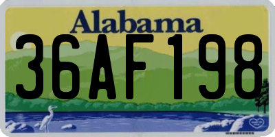 AL license plate 36AF198