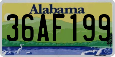 AL license plate 36AF199