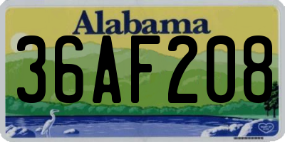 AL license plate 36AF208