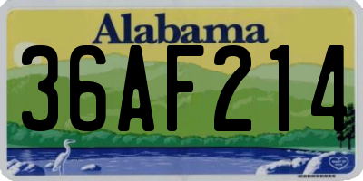 AL license plate 36AF214