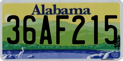 AL license plate 36AF215