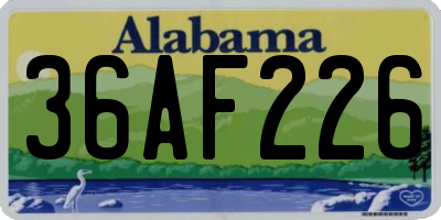 AL license plate 36AF226