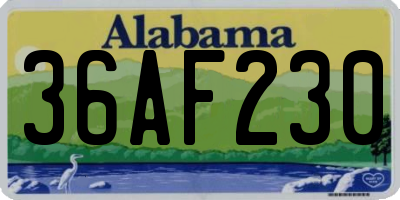 AL license plate 36AF230