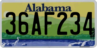 AL license plate 36AF234