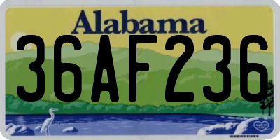 AL license plate 36AF236
