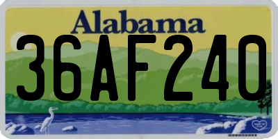 AL license plate 36AF240