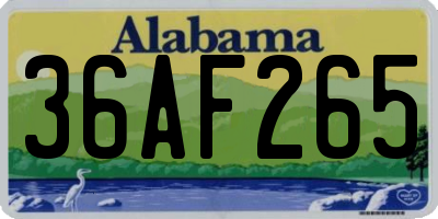 AL license plate 36AF265