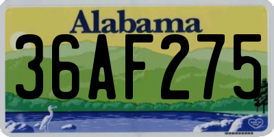 AL license plate 36AF275