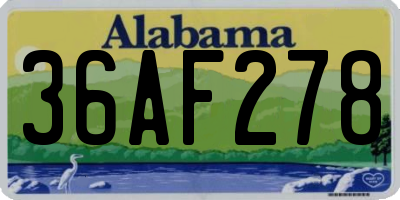 AL license plate 36AF278