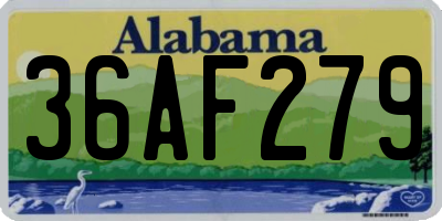 AL license plate 36AF279