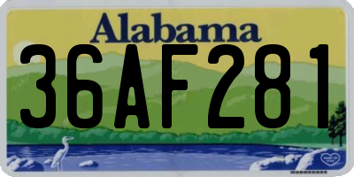 AL license plate 36AF281