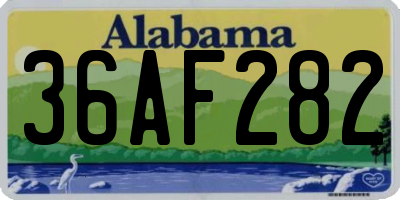 AL license plate 36AF282