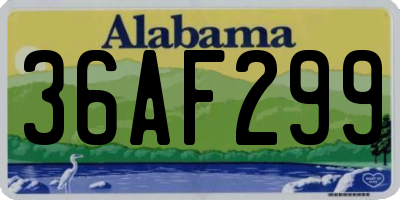 AL license plate 36AF299