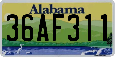 AL license plate 36AF311