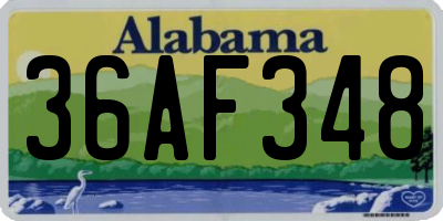AL license plate 36AF348