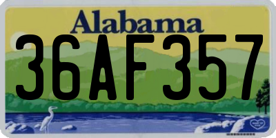 AL license plate 36AF357