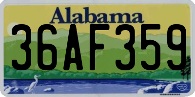AL license plate 36AF359