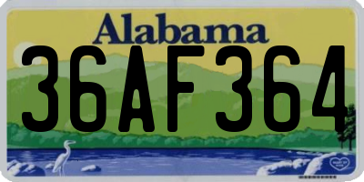 AL license plate 36AF364