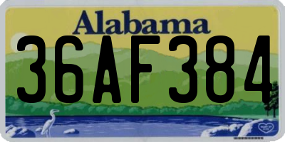 AL license plate 36AF384