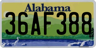 AL license plate 36AF388