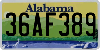 AL license plate 36AF389