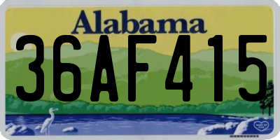 AL license plate 36AF415