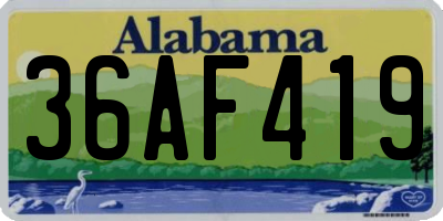 AL license plate 36AF419