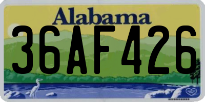 AL license plate 36AF426