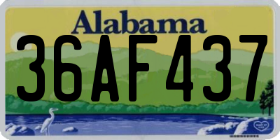 AL license plate 36AF437