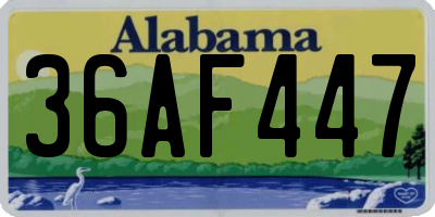 AL license plate 36AF447