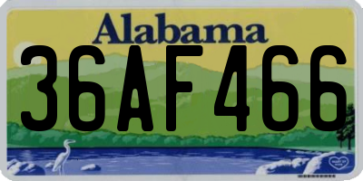 AL license plate 36AF466