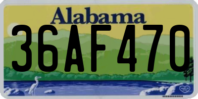 AL license plate 36AF470