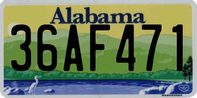 AL license plate 36AF471