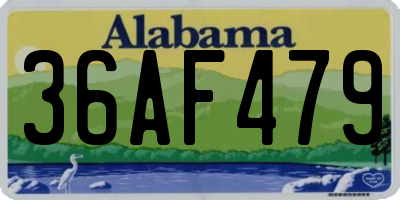 AL license plate 36AF479