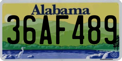 AL license plate 36AF489