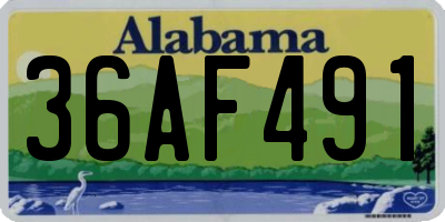 AL license plate 36AF491