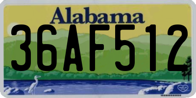 AL license plate 36AF512
