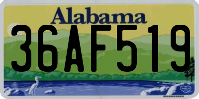 AL license plate 36AF519