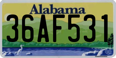 AL license plate 36AF531