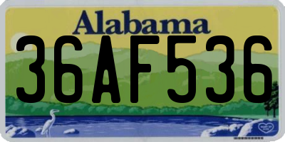 AL license plate 36AF536